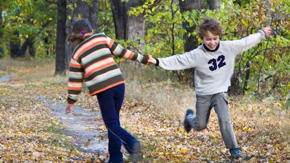 playing outdoors