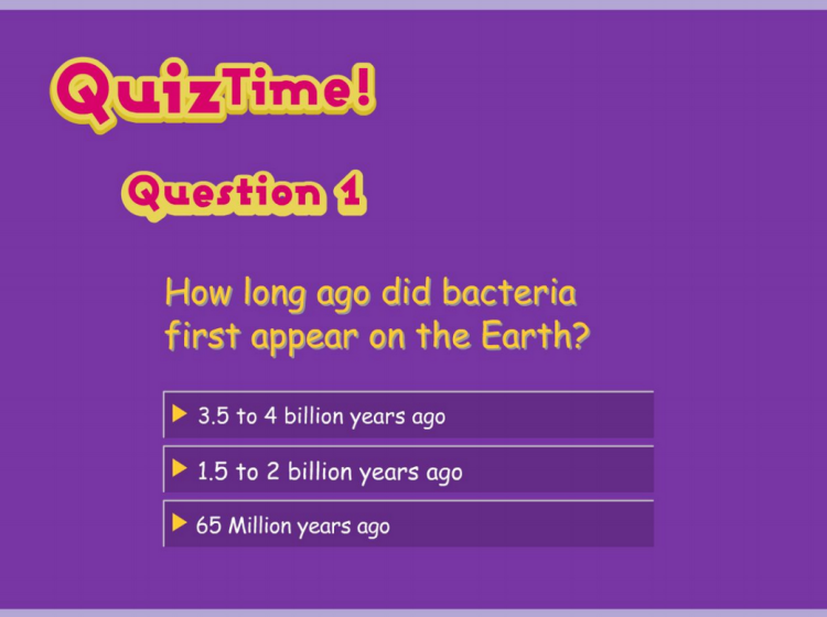 What are Bacteria screenshot of quiz time