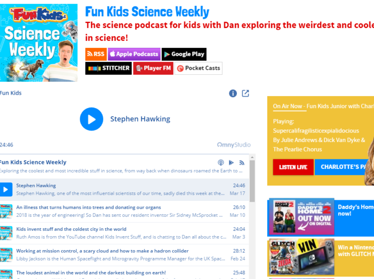 Fun Kids Science Weekly Podcast Screenshot