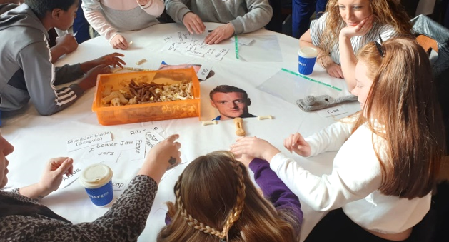 Children and parents work together to rebuild Jamie Vardy’s skeleton